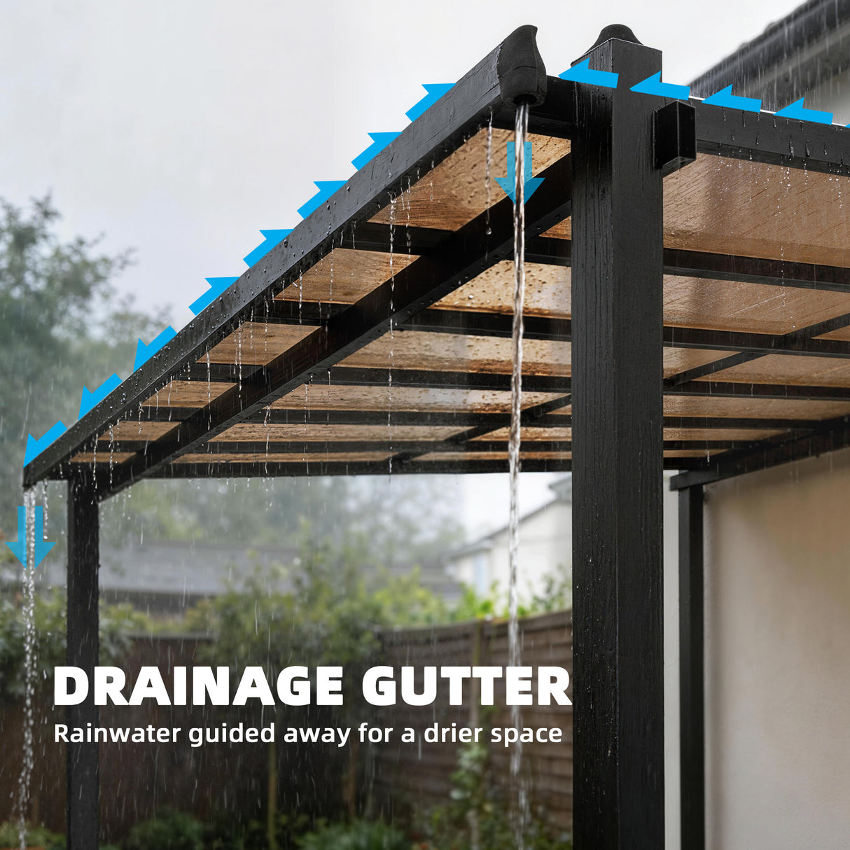 Aluminium Hardtop Gazebo Pergola 357cm Width x 296cm Depth - Velmora