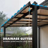 Aluminium Hardtop Gazebo Pergola 357cm Width x 296cm Depth - Velmora