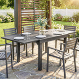 Aluminium Outdoor Garden Extending Dining Table for 4 to 8 People - Velmora