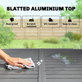 Aluminium Outdoor Garden Extending Dining Table for 4 to 8 People - Velmora