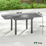 Aluminium Outdoor Garden Extending Dining Table for 4 to 8 People - Velmora