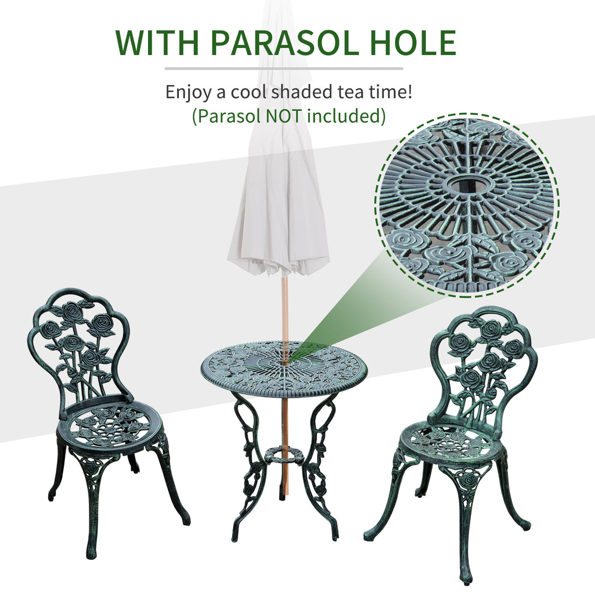 Aluminium Patio 3 Pieces Garden Bistro Set - Velmora