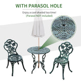 Aluminium Patio 3 Pieces Garden Bistro Set - Velmora