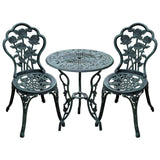 Aluminium Patio 3 Pieces Garden Bistro Set - Velmora