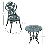 Aluminium Patio 3 Pieces Garden Bistro Set - Velmora