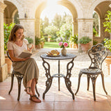Aluminium Patio 3 Pieces Garden Bistro Set - Velmora