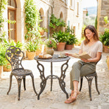 Aluminium Patio 3 Pieces Garden Bistro Set - Velmora
