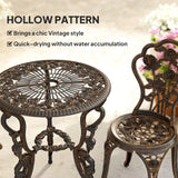 Aluminium Patio 3 Pieces Garden Bistro Set - Velmora