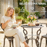 Aluminium Patio 3 Pieces Garden Bistro Set - Velmora