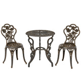 Aluminium Patio 3 Pieces Garden Bistro Set - Velmora