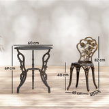 Aluminium Patio 3 Pieces Garden Bistro Set - Velmora