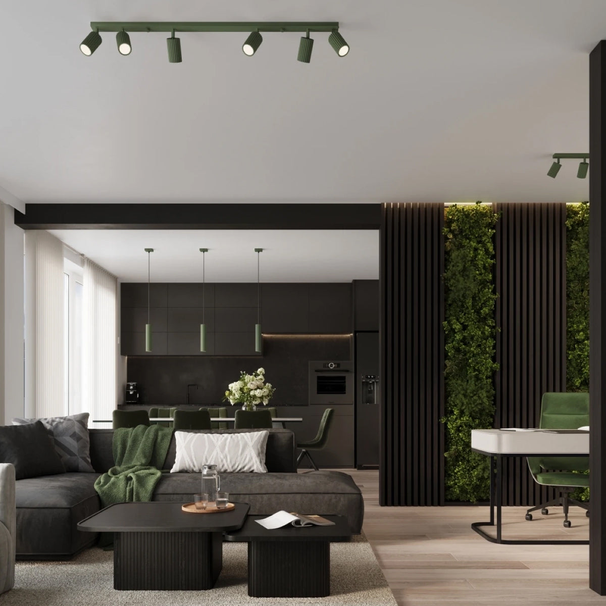 Aluminium Pendant Light With Karbon 3L Lamp - Deep Space