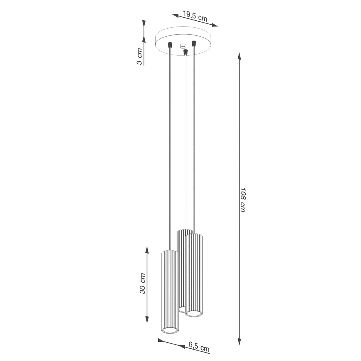 Aluminium Pendant Light With Karbon 3P Lamp - Deep Space