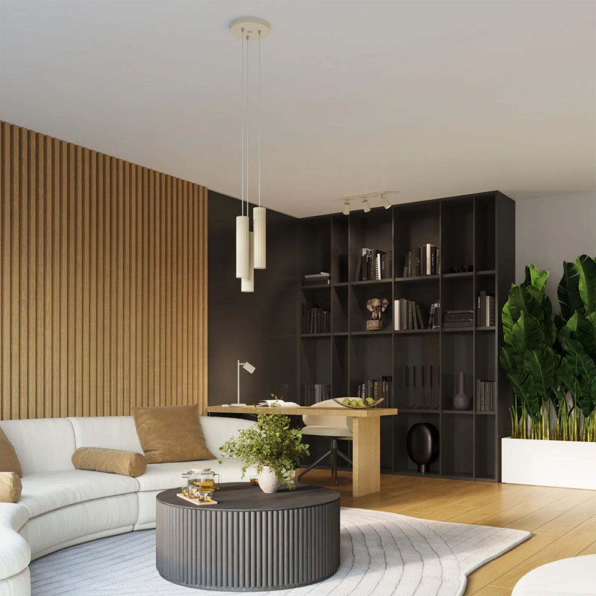 Aluminium Pendant Light With Karbon 3P Lamp - Deep Space