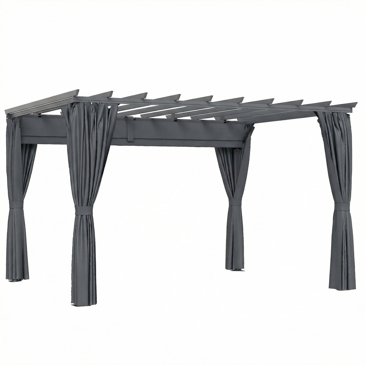Aluminium Pergola Gazebo Sun Shade Shelter 357cm Width x 293cm Depth - Velmora