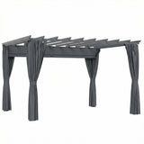 Aluminium Pergola Gazebo Sun Shade Shelter 357cm Width x 293cm Depth - Velmora