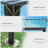 Aluminium Pergola Gazebo Sun Shade Shelter 357cm Width x 293cm Depth - Velmora
