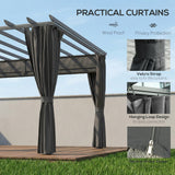 Aluminium Pergola Gazebo Sun Shade Shelter 357cm Width x 293cm Depth - Velmora