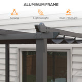 Aluminium Pergola With Retractable Roof 297cm Width x 297cm Depth - Velmora