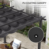 Aluminium Pergola With Retractable Roof 297cm Width x 297cm Depth - Velmora