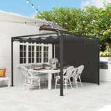 Aluminium Pergola With Retractable Roof 300cm Width x 300cm Depth - Velmora