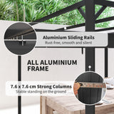 Aluminium Pergola With Retractable Roof 300cm Width x 300cm Depth - Velmora