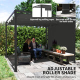 Aluminium Pergola With Retractable Roof 300cm Width x 300cm Depth - Velmora