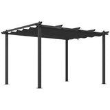 Aluminium Pergola With Retractable Roof 395cm Width x 296cm Depth - Velmora