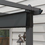 Aluminium Pergola With Retractable Roof 395cm Width x 296cm Depth - Velmora