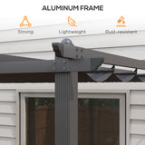 Aluminium Pergola With Retractable Roof 395cm Width x 296cm Depth - Velmora