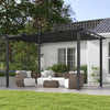 Aluminium Pergola With Retractable Roof 395cm Width x 296cm Depth - Velmora