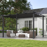 Aluminium Pergola With Retractable Roof 395cm Width x 296cm Depth - Velmora