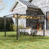 Aluminium Pergola With Retractable Roof 395cm Width x 296cm Depth - Velmora