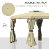 Aluminium Softtop Gazebo 296cm Width x 296cm Depth With Curtains - Velmora