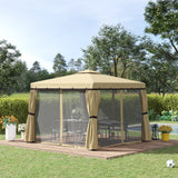 Aluminium Softtop Gazebo 296cm Width x 296cm Depth With Curtains - Velmora