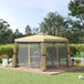 Aluminium Softtop Gazebo 296cm Width x 296cm Depth With Curtains - Velmora