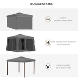 Aluminium Softtop Gazebo 296cm Width x 296cm Depth With Curtains - Velmora