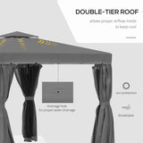 Aluminium Softtop Gazebo 296cm Width x 296cm Depth With Curtains - Velmora