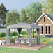 Aluminium Softtop Gazebo 296cm Width x 296cm Depth With Curtains - Velmora