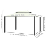 Aluminium Softtop Gazebo 390cm Width x 290cm Depth With Curtains And Netting - Velmora