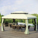 Aluminium Softtop Gazebo 390cm Width x 290cm Depth With Curtains And Netting - Velmora