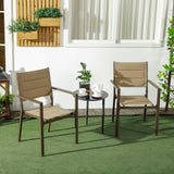 Aluminium Stacking Garden Chairs in Set of 2 - Velmora