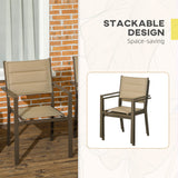 Aluminium Stacking Garden Chairs in Set of 2 - Velmora