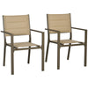 Aluminium Stacking Garden Chairs in Set of 2 - Velmora