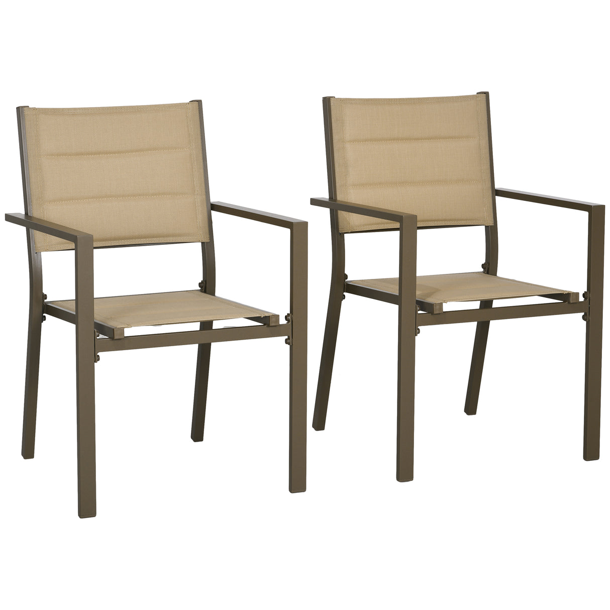 Aluminium Stacking Garden Chairs in Set of 2 - Velmora