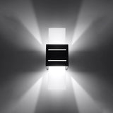 Aluminium Wall Light With Loreto Glass Lamp - Deep Space