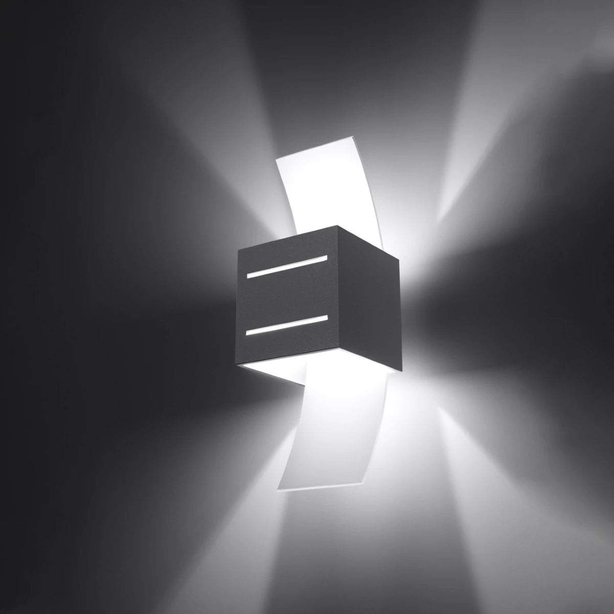 Aluminium Wall Light With Loreto Glass Lamp - Deep Space