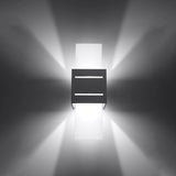 Aluminium Wall Light With Loreto Glass Lamp - Deep Space