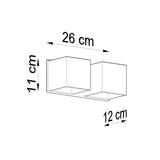 Aluminium Wall Light With Quad 2 Lamp - Deep Space