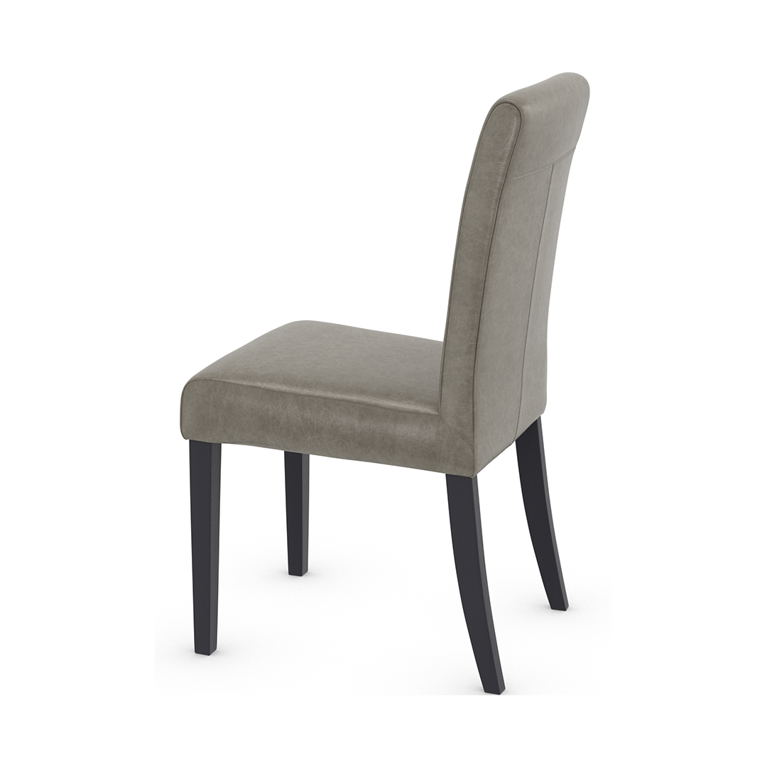 Aniline Leather Dining Chair With Black Wooden Legs - Farnley